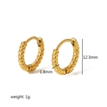 Détails de taille et poids pour boucles d'oreilles créoles torsadées en acier doré - Style anneau torsadé doré (TE6219-12)