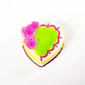 Cute heart-shaped kitten burger cake slow rebound squishy toy with pink rose details - Rose Heart Cake