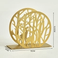 Porte-serviettes en fer doré avec motif de cerf de forêt, 15x5x12,5 cm - Style Cerf Creux Rond - Or