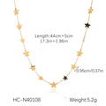 Dettaglio collana stella dorata in acciaio inossidabile da 44cm con estensione 5cm - Stile Pendente a Stella (HC-N40108)