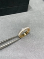 Classic 18K gold ring variant with white ceramic inlay and micro-pave diamond setting - Rose Gold White (chinese Version)