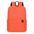 Mochila casual naranja ligera y minimalista con textura tejida y correas negras - Pequeño / Naranja