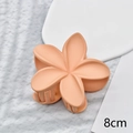 Matte light orange 8cm frangipani flower hair claw clip for women's daily styling - Light Chocolate Matte 8cm