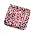 Mini self-closing makeup pouch with pink and black leopard print pattern - Large Leopard Print
