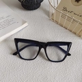Montatura per occhiali cat-eye nera classica con lenti trasparenti per stile donna - Nero Piatto 12 (Occhio di Gatto)