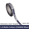 Blue floral 1.6cm matte cotton ribbon with CHANGE text for gift wrapping 25 yards - Matte Cotton / 1.6cm Wide * 25 Yards / Blue Floral Print