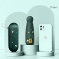 Dark green 5-fold portable UV umbrella with gold heart pattern and capsule storage case - Heart Dark Green + Capsule Box
