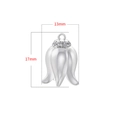 Maiglöckchen Anhänger Silber mit Zirkonia, Abmessungen 13 mm mal 17 mm für Damen - Klein (13mm*17mm) / Weißgold