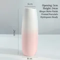 Modern pink and white gradient matte ceramic vase, height 24cm for home decor - Large Yingmeng - Gradient Pink
