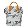 Large capacity diaper backpack with giraffe animal prints and yellow carry handles - Style 1-Giraffe Tropical Plant Print