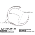 Bracciale rigido ritorto in acciaio inossidabile argento con catena e diametro di 6,4 cm - Texture Torta Argento (Z204)