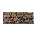 Brown boho yoga headband with green and blue floral paisley print and front knot detail - Brown Batik Floral
