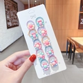 Set of 10 colorful floral elastic hair ties for kids on a white card display - Small Eight-Petal Flower (11#) / 10 Pieces Pack