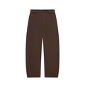 Pantaloni classici da donna marrone scuro a gamba dritta con chiusura a bottone e tasche - XS / caffè