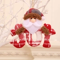 Weihnachtsanhänger JOY aus Karostoff mit Weihnachtsmann-Kopf und goldener Kordel - Weihnachtsmann