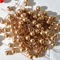 Metallic gold foam berries with flexible wire stems for Christmas wreath DIY crafts - 10mm (3/8 inch) / Gold