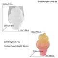 Geister-Kürbis Silikonform für Kerzen mit weißer Form und einer farbigen Beispielfigur - D5633-Kürbis Geist Form 04