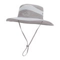 Chapeau de soleil extérieur à large bord gris et blanc avec cordon réglable et imprimé - Gris Clair (9233)