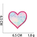 Glittering heart-shaped embroidery patch with colorful scale texture and 6.5cm size - No.18-Mermaid Pattern Heart