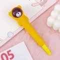 Cute yellow cartoon bear gel pen with soft-touch grip for stress relief and students - Bear