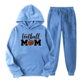 Ensemble bleu clair sweat à capuche et jogging football MOM avec doublure polaire - S (L) / Haut Et Bas / Bleu ciel (Football MOM)