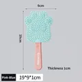 Pink and mint green cat paw shaped pet massage comb with size dimensions 19cm by 9cm - Paw Popsicle Shape Cat Comb / Pale Blue