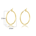 Klassische runde 18K vergoldete Creolen für Damen mit 2,5 cm Durchmesser Design - Gold 2.5cm
