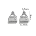 Silberner Handtaschen-Anhänger aus Edelstahl mit 18K Goldbeschichtung, Höhe 14 mm - Tasche-Silber