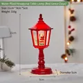 Rode Kerst waterlantaarn met Kerstman en glitters, decoratieve nachtlamp van 21 cm - Watergevulde Zeshoekige Lamp (Rode Kerstman)