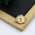 18K gold plated all-seeing eye charm with colorful rhinestones and dual ring connectors - All Seeing Eye Triangle Style