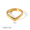 Gold V-shaped stainless steel ring, 4mm width and 2.3g weight, minimalist style - Adjustable Open / Minimalist V-Shape (HF-J1354) / Gold