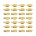 Set of 28 golden oval stainless steel charms with S.steel engraving for jewelry making - Gold Color Engraved Tag 4x10mm