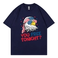 Camiseta azul marino del Día de la Independencia con diseño de águila y estrellas - XS / Estilo Águila Azul Marino