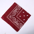 Polyester paisley bandana in deep wine red featuring classic teardrop patterns - 54*54CM / Burgundy