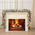 9ft pre-lit Christmas garland with snow-tipped pine needles, pinecones, and red berries - SYG101 (Without Lights)