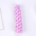 Pink and purple cotton rope dog chew toy with durable woven texture for teething - Pink Corn Cob 100g