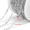 Silver Figaro stainless steel chain link spool, 2.9mm width for DIY jewelry making - 2.9mm Pressed Lip Butterfly Chain (0.6mm Wire) / Steel