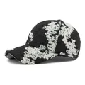 Ethno-Stil Jacquard-Baseballkappe mit Strukturmuster und klassisch gebogener Krempe - Verstellbar / Weiß