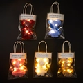 Creative bear towels in five colors with LED lights in transparent gift bags - Small Size Towel Bear With LED Light and Bag Mixed Colors