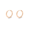 Polished rose gold stainless steel hoop earrings with a secure hinged snap closure - 2.0*10mm / Rose Gold