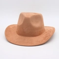Cappello da cowboy classico color cammello a tesa larga in feltro parasole - Taglia unica / Cammello