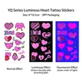 Leuchtende Herz-Temporäre Tattoo-Sticker mit rosa Liebesmotiven und Glow-in-the-Dark-Effekt - YQ-006 (Herz Flügel)