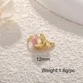 Close-up of pink enamel gold bell pendant with 12mm size and 1.6g weight details - Pink Lollipop