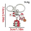 Santa Claus and reindeer enamel metal keychain variant with holiday charms and 14.4g weight - ER1784-Santa Gift Reindeer 8-shape Keychain