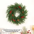 PE Soft Glue Style 50CM (40 Tips) With Pine Cone & Red Berry