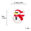 Embroidered snowman patch with red hat and scarf for DIY clothing decoration, 6cm height - 5.3x6cm / 11138-Red Christmas Hat Snowman
