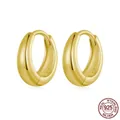 Eleganti orecchini a cerchio in argento sterling S925 placcato oro 18K lucido - Argento 925 Placcato Oro / Oro