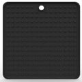 Square black silicone dog lick pad with suction cups and non-slip dotted texture surface - Square Black