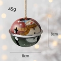Vintage-Weihnachtsglocke aus Eisen mit Schneemann-Motiv und rot-grünem Finish - Schneemann Stil Rotes Schneeflockenmuster
