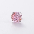 Sparkling pink rose-cut zircon stud earrings in an octagonal titanium steel screw-on setting - Peach Cheese